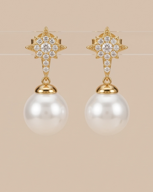 Brincos Lumière Perle Étoile