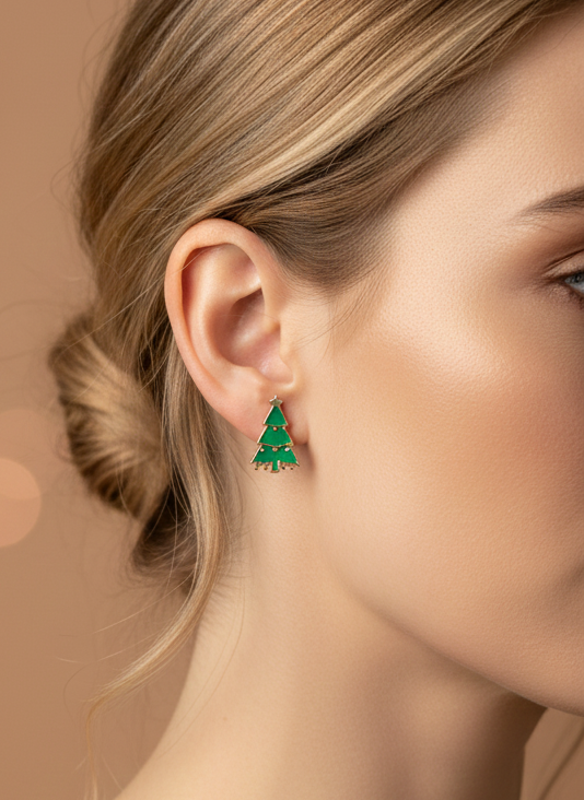 PINHEIRO DE NATAL • Brincos em Aço Inoxidável