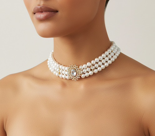 AURORA • Colar de pérolas em Aço Inoxidável