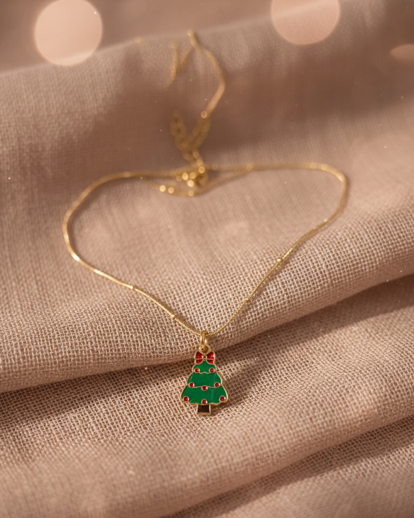 ÁRVORE DE NATAL • COLAR EM AÇO INOXIDÁVEL