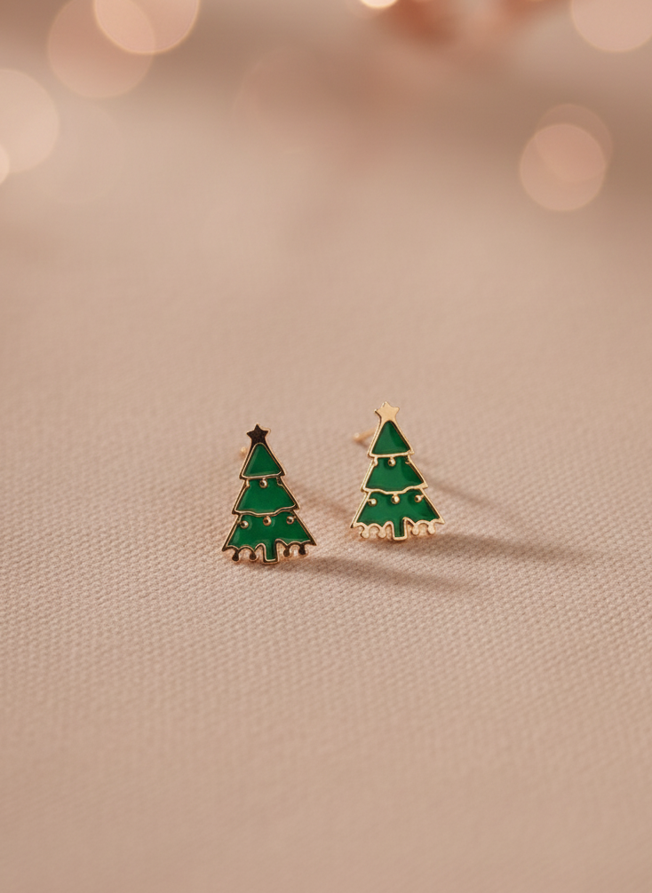 PINHEIRO DE NATAL • Brincos em Aço Inoxidável