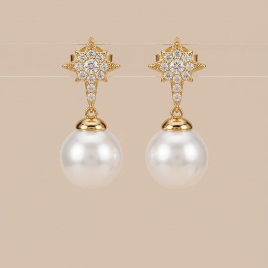 Brincos Lumière Perle Étoile